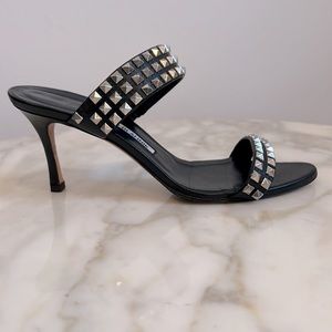 Manolo Blahnik studded black heels